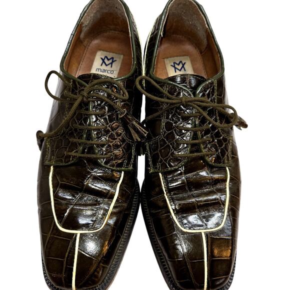 Marco Vicci 9 .5 Alligator True Ventage Men's Dress Shoe Rounded Toe 9 1/2 - Picture 2 of 9